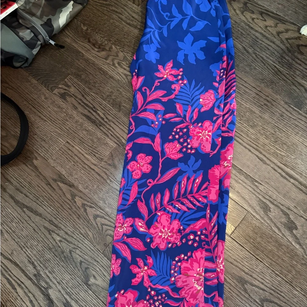 Lilly Pulitzer Blue Floral Pants - Picture 1 of 3